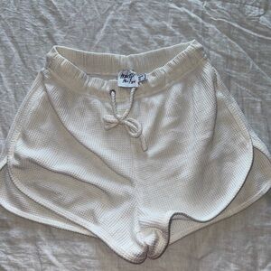 Princess Polly White Knit Shorts